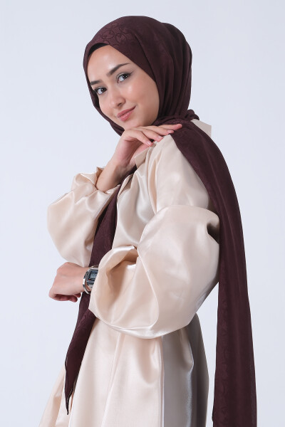 Acı Kahve Beyza Jakar Şal - 3