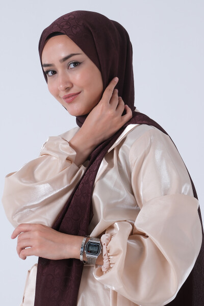 Acı Kahve Beyza Jakar Şal - 5