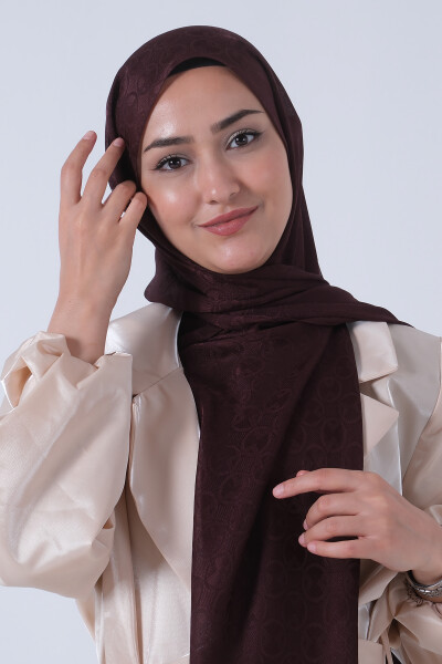 Acı Kahve Beyza Jakar Şal - 6