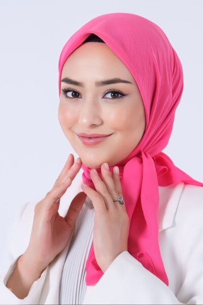 Açık Fuşya Asya Eşarp - 7