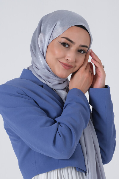 Açık Gri Janjan Şal - 4