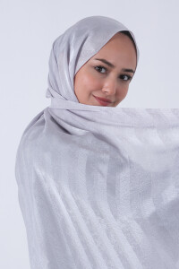 Açık Gümüş Ahsen Jakar Şal 