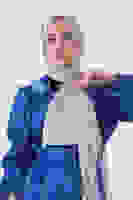 Açık Gümüş Beyza Jakar Şal Açık Gümüş