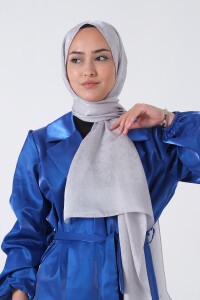 Açık Gümüş Beyza Jakar Şal 
