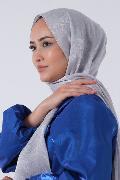 Açık Gümüş Beyza Jakar Şal - 2