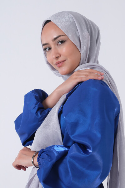 Açık Gümüş Beyza Jakar Şal - 4