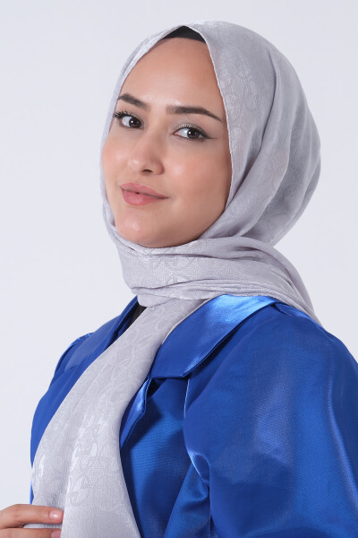 Açık Gümüş Beyza Jakar Şal - 5