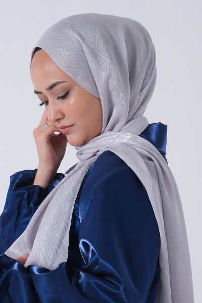Açık Gümüş Masal Jakar Şal - 5