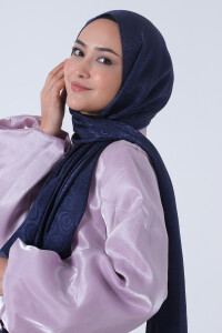 Açık Lacivert Nefes Jakar Şal 