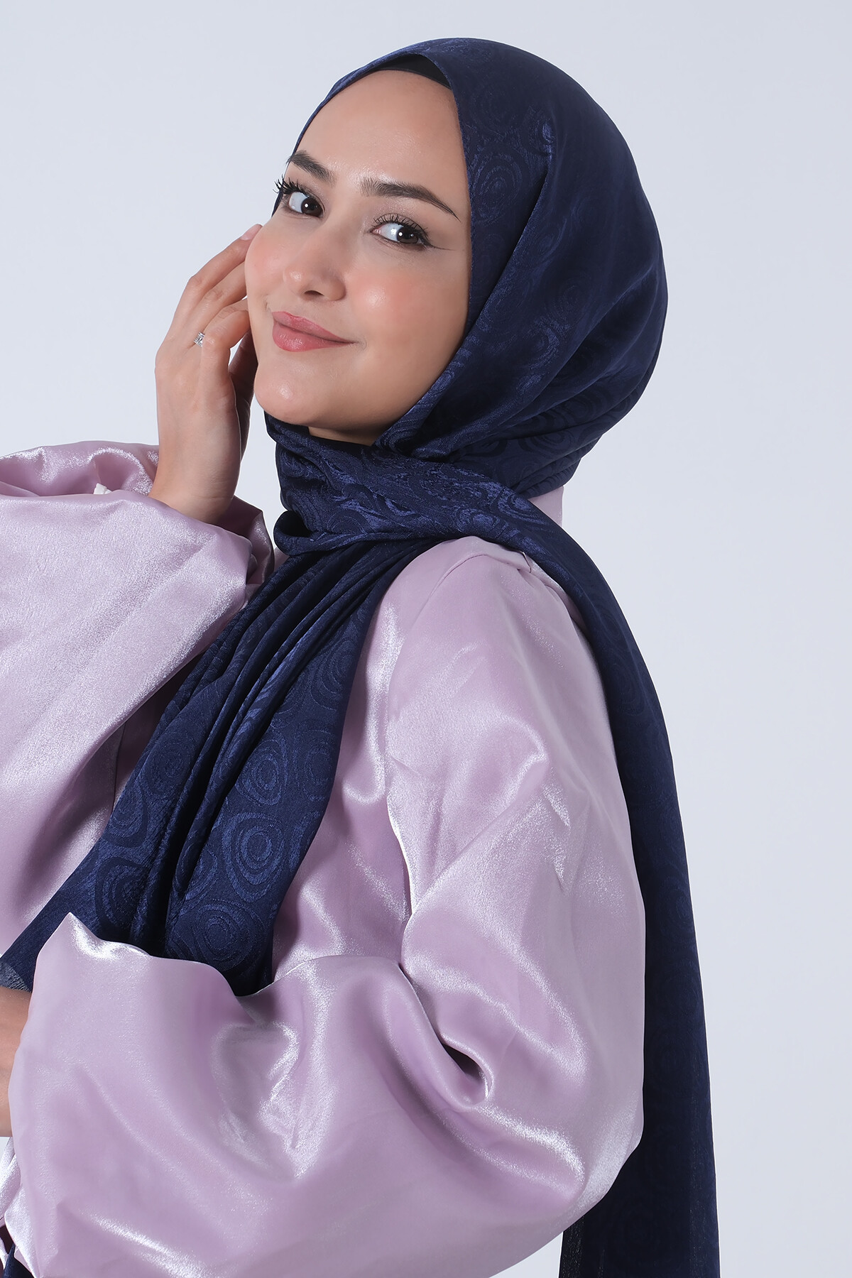 Açık Lacivert Nefes Jakar Şal - harem