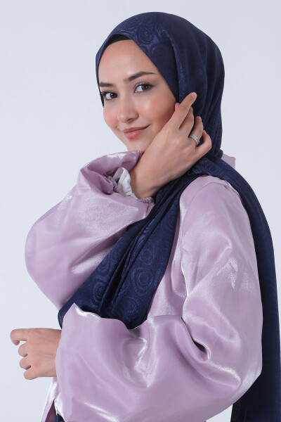 Açık Lacivert Nefes Jakar Şal - 2