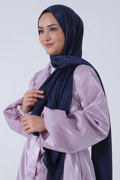 Açık Lacivert Nefes Jakar Şal - 5