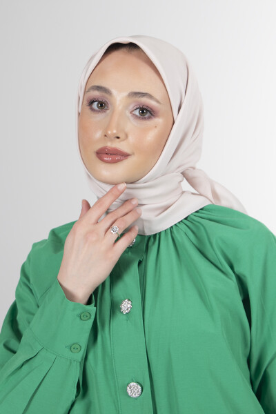 Açık Pudra Twill Eşarp - 8