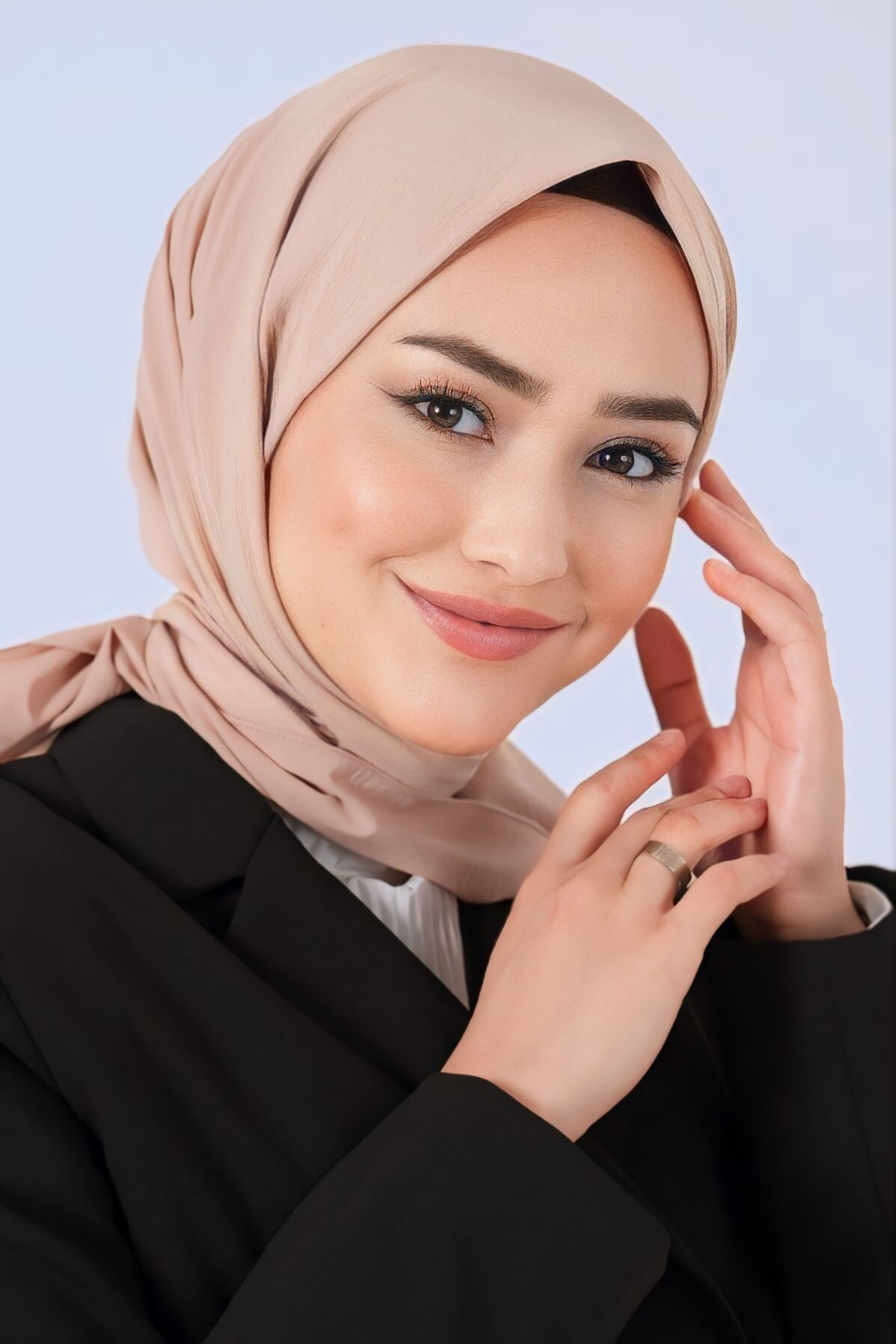 Açık Vizon Asya Eşarp - harem