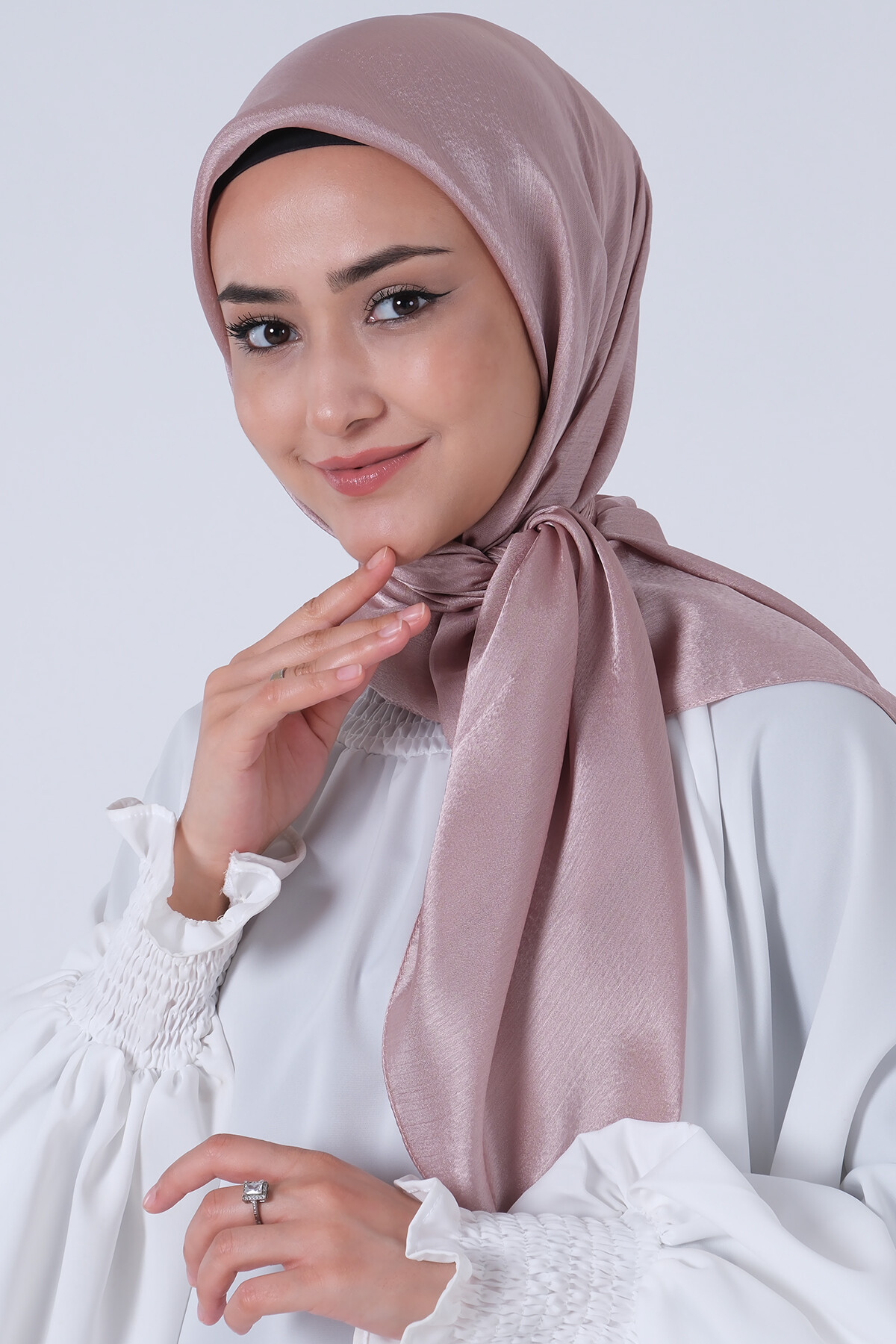 Açık Vizon Janjan Eşarp - harem