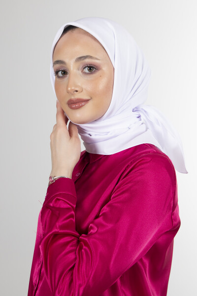 Beyaz Twill Eşarp - 6