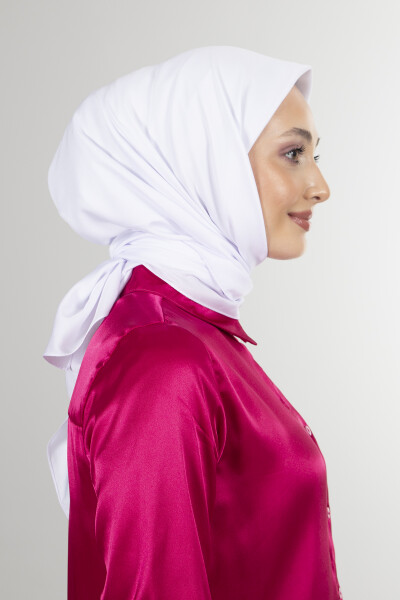 Beyaz Twill Eşarp - 8