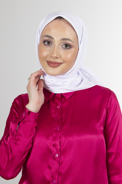 Beyaz Twill Eşarp - 9