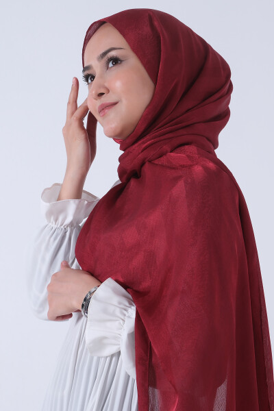 Bordo Ahsen Jakar Şal - 5