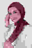 Bordo Janjan Eşarp Bordo