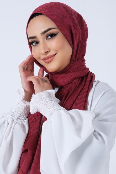 Bordo Lino Jakar Şal - 2