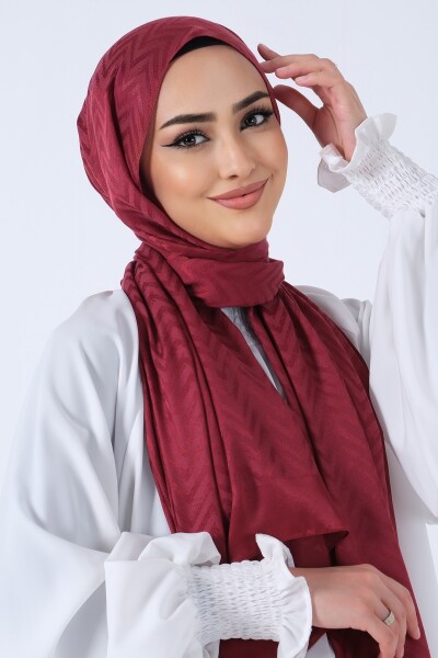 Bordo Lino Jakar Şal - 3