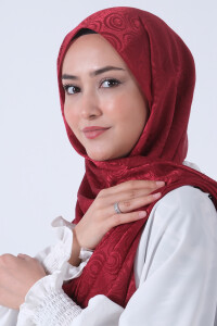 Bordo Nefes Jakar Şal - harem