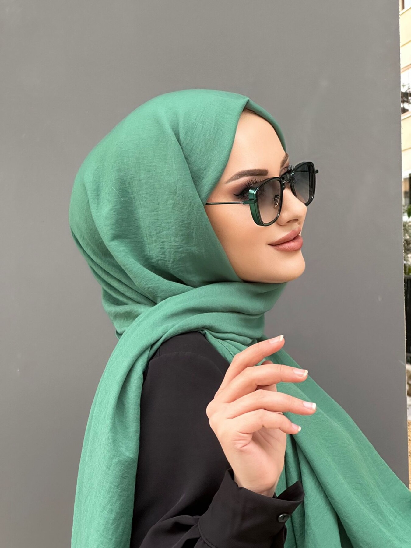 Çim Yeşili Amor Şal - harem