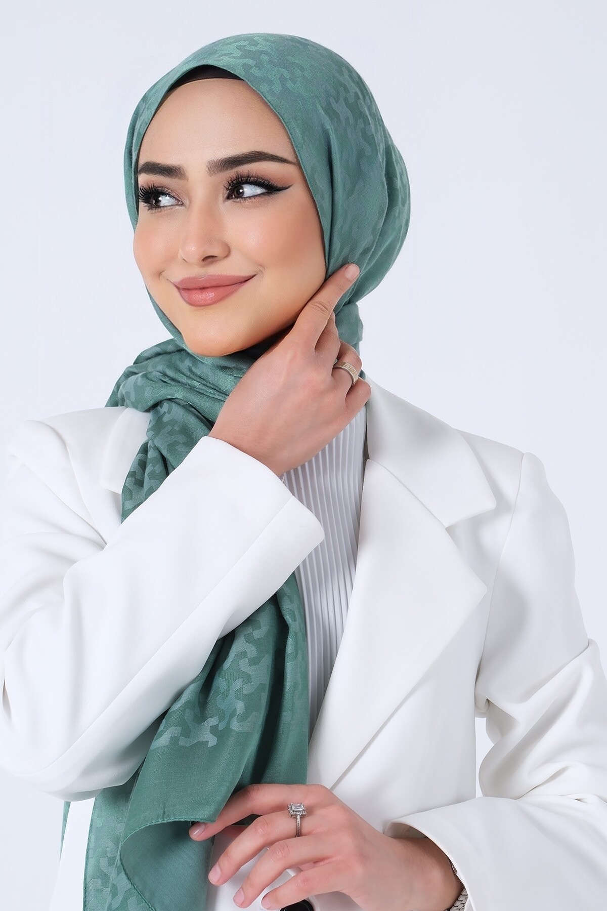 Çim Yeşili Eslem Jakar Şal - harem