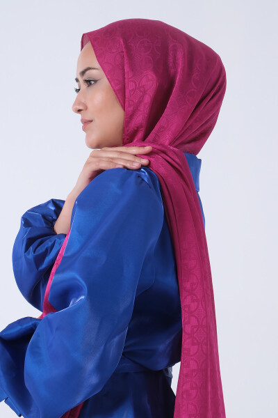 Fuşya Beyza Jakar Şal - 2