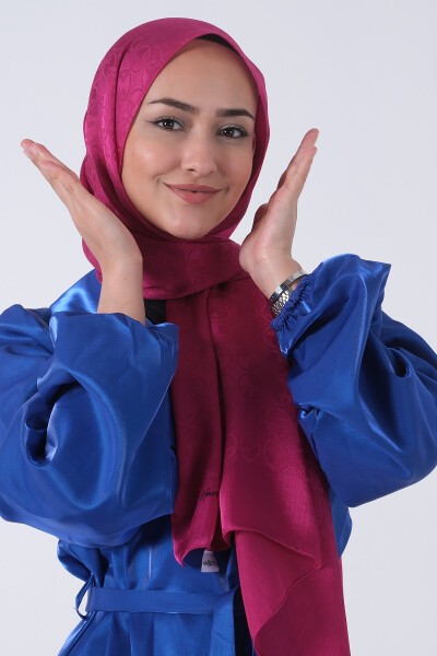 Fuşya Beyza Jakar Şal - 3