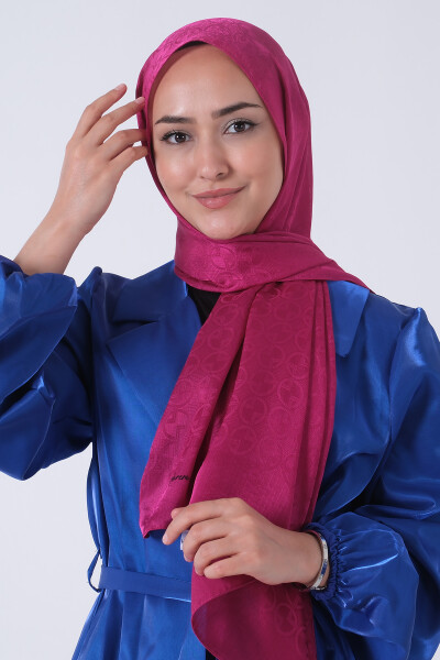 Fuşya Beyza Jakar Şal - 5