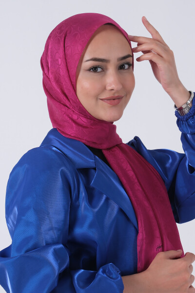Fuşya Beyza Jakar Şal - 6