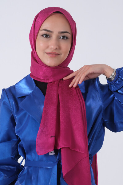 Fuşya Beyza Jakar Şal - 7
