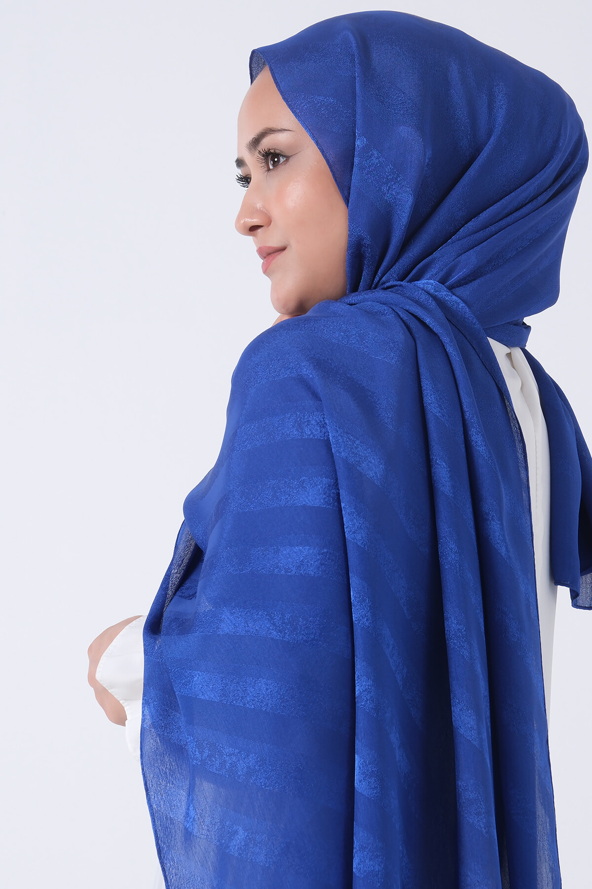 Gece Mavisi Ahsen Jakar Şal - harem