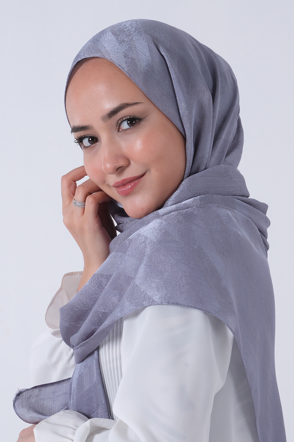 Gri Ahsen Jakar Şal - harem