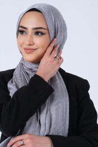 Gri Lino Jakar Şal 