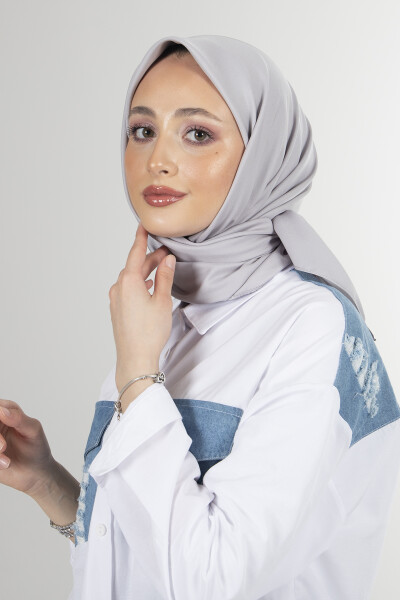 Gümüş Twill Eşarp - 2