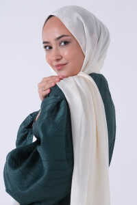 İnci Krem Ahsen Jakar Şal - harem
