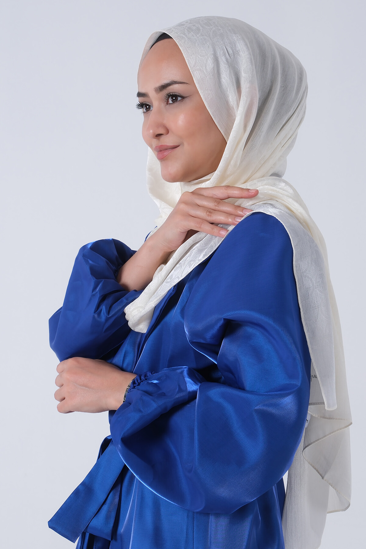 İnci Krem Beyza Jakar Şal - harem