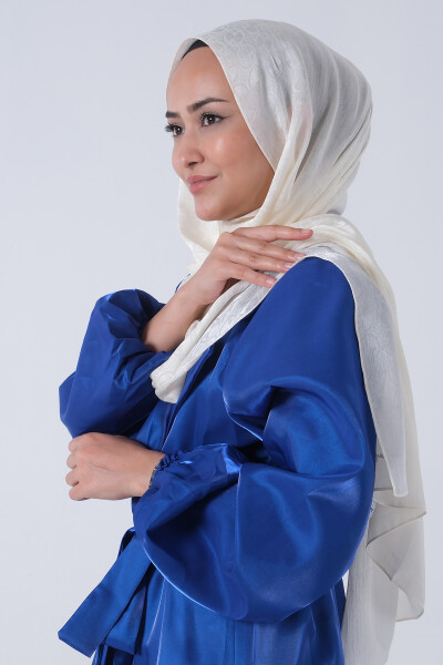 İnci Krem Beyza Jakar Şal - 1