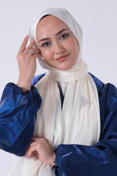 İnci Krem Masal Jakar Şal - 3