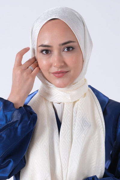 İnci Krem Masal Jakar Şal - 5