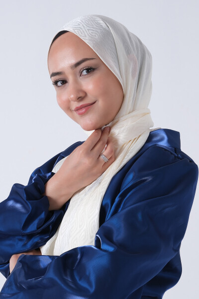 İnci Krem Masal Jakar Şal - 6