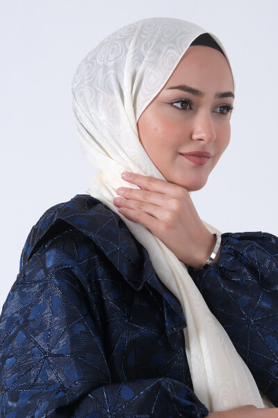 İnci Krem Nefes Jakar Şal - 5