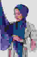 İndigo Beyza Jakar Şal İndigo