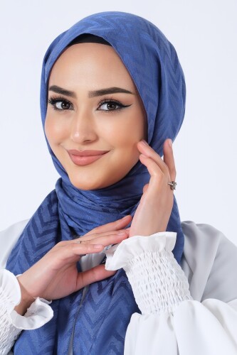 İndigo Lino Jakar Şal - harem