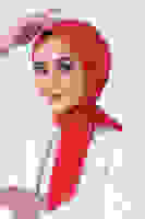 Kırmızı Asya Eşarp Kırmızı