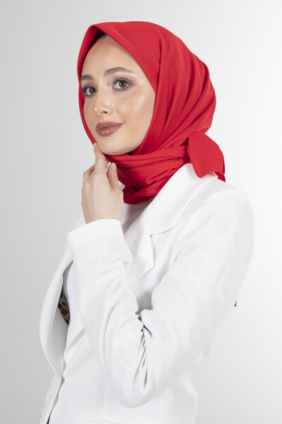 Kırmızı Twill Eşarp - 4
