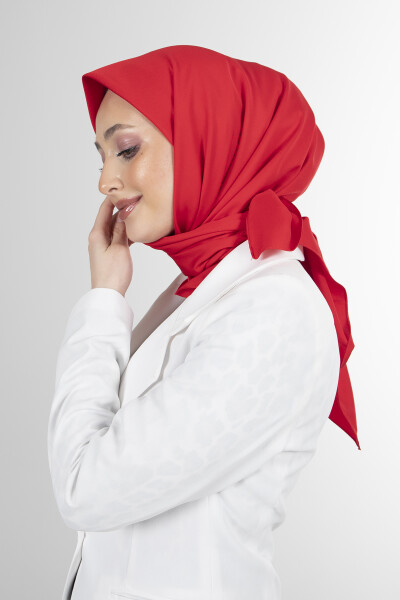 Kırmızı Twill Eşarp - 5